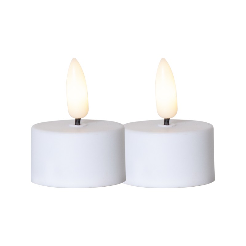 LED-ljus - 2st LED-värmeljus med varmvit låga och timer