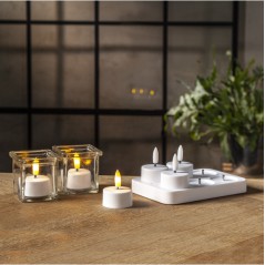 LED-ljus - 6-pack med laddningsbara LED-värmeljus inklusive batteriladdare