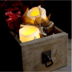 2-pack LED-ljus 6 cm med äkta vax och realistisk låga