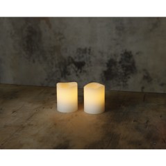 LED-ljus - 2-pack LED-ljus 6 cm med äkta vax och realistisk låga