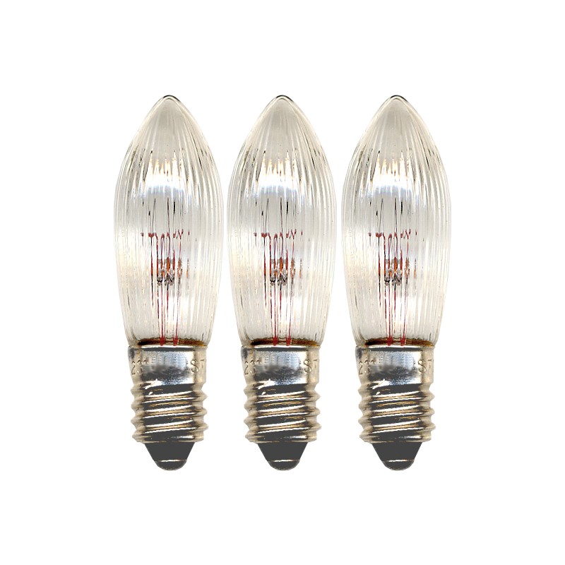 Julsaker och julpynt - 3-pack glödlampa sockel E10 för ljusstakar med 20st lampor