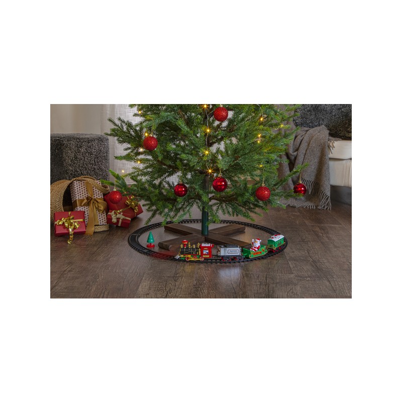 Julsaker och julpynt - Leksakståg med tomte för julgranen