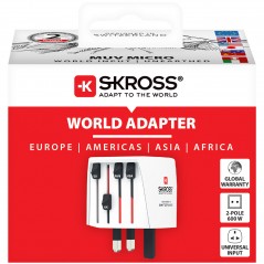 Travel Accessories - Skross reseadapter för anslutning till utländska eluttag i 220 länder