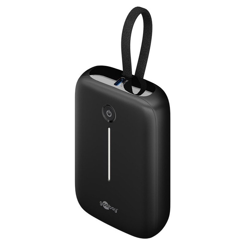 Portable Batteries - Goobay powerbank 10000 mAh 20W med inbyggd USB-C-kabel och 1x USB-C, 1x USB