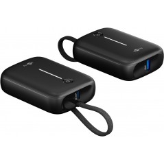 Goobay powerbank 10000 mAh 20W med inbyggd USB-C-kabel och 1x USB-C, 1x USB