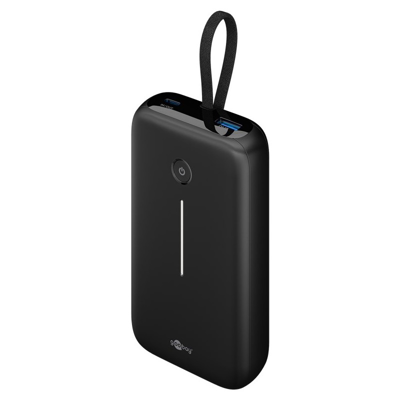 Portable Batteries - Goobay powerbank 20000 mAh 30W med inbyggd USB-C-kabel och 1x USB-C, 1x USB