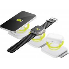Wireless Phone Charger - Goobay vikbar trådlös laddare 3-i-1 för t.ex. iPhone, Apple Watch och AirPods
