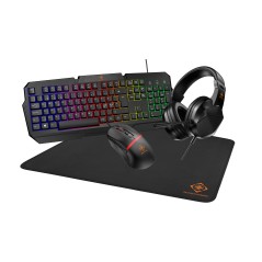 Deltaco 4-i-1 gamingset med tangentbord, headset, mus & musmatta