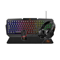 Deltaco 4-i-1 gamingset med tangentbord, headset, mus & musmatta