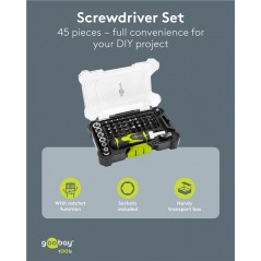 Screwdriver & kit - Goobay skruvmejselset och bitsset med 43 delar