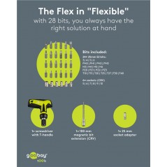 Screwdriver & kit - Goobay ergonomiskt skruvmejselset och bitsset med 30 delar