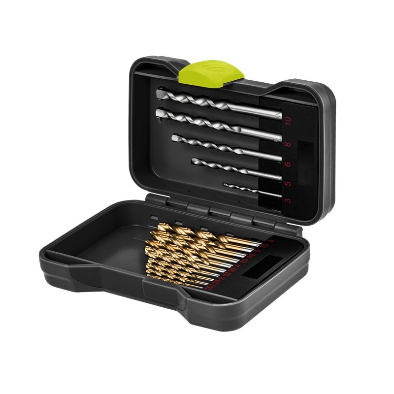 Drilling machine & Screw driver - Goobay borrset med 17 delar för metall, betong och sten