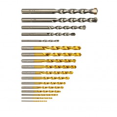 Drilling machine & Screw driver - Goobay borrset med 17 delar för metall, betong och sten