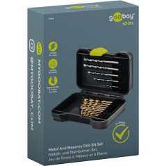 Drilling machine & Screw driver - Goobay borrset med 17 delar för metall, betong och sten