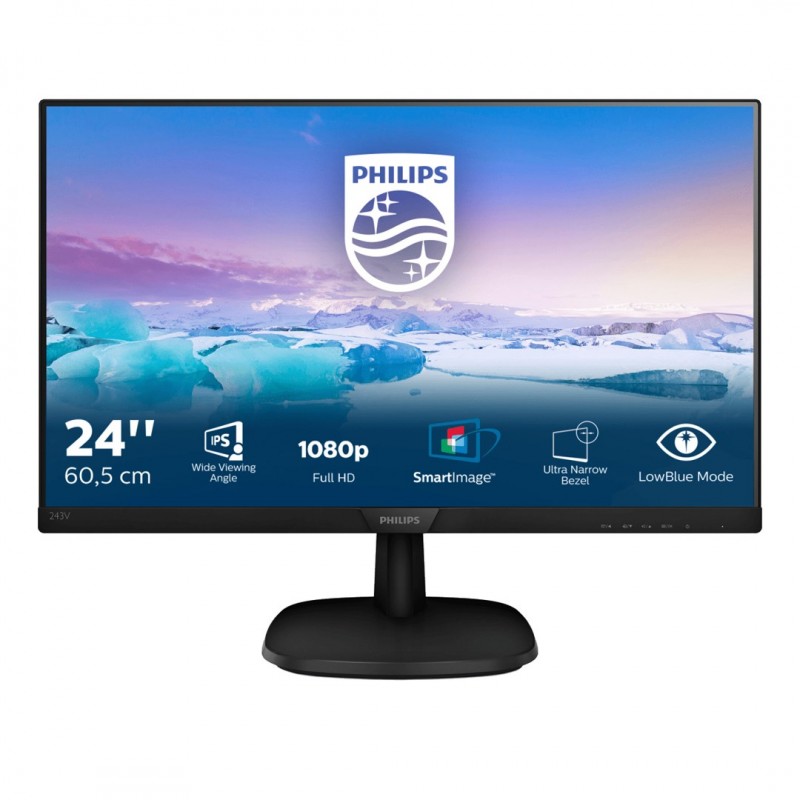 Computer monitor 15" to 24" - Philips 24-tums Full HD IPS-skärm med DisplayPort/HDMI/VGA