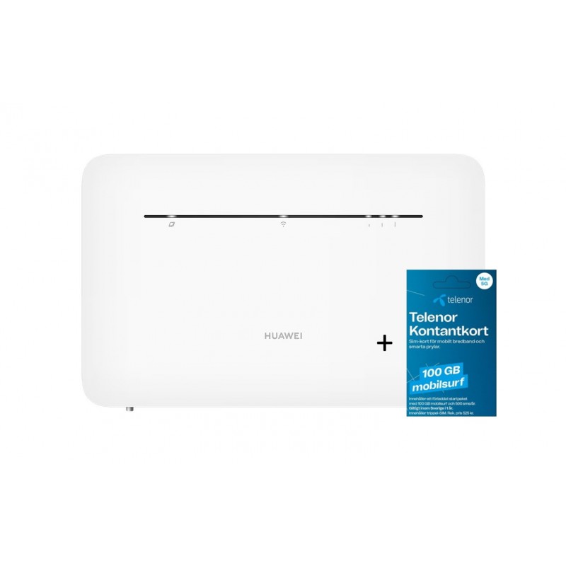 Wireless router - Huawei trådlös router med 4G-stöd samt 100GB mobilt bredband (open box)