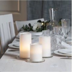 LED-ljus - 3-pack LED-ljus 10-15 cm med äkta vax och realistisk låga (fyndvara)