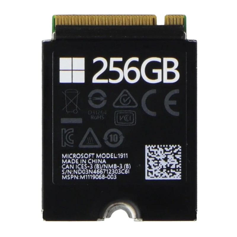 Used hard drives - Microsoft M.2 2230 NVMe SSD-hårddisk på 256GB till bl.a. Microsoft Surface (beg)