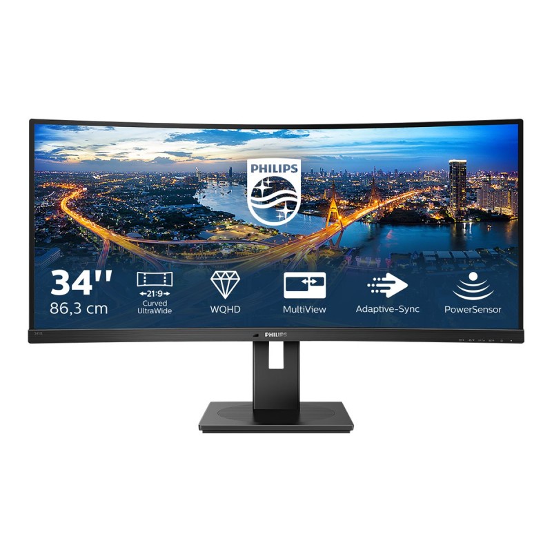 Computer monitor 25" or larger - Philips 345B1C/00 34" välvd ultrabred skärm 3440 x 1440 i 100 Hz