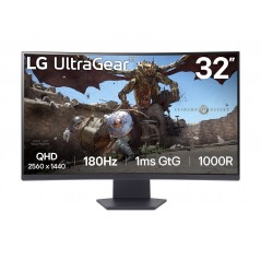 LG UltraGear 32" 2560 x 1440 välvd gamingskärm med 180 Hz och VA-panel
