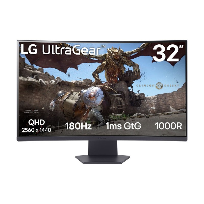 Computer monitor 25" or larger - LG UltraGear 32" 2560 x 1440 välvd gamingskärm med 180 Hz och VA-panel