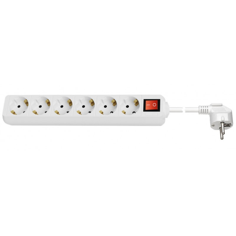 Junction box - Grenuttag med 6 jordade uttag och strömbrytare