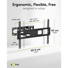 Wall brackets for speakers and TVs - Goobay tiltbart/vridbart/utdragbart väggfäste VESA för TV 37 - 80"