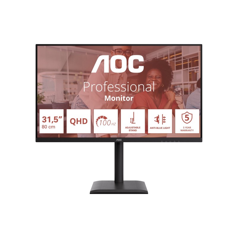 Computer monitor 25" or larger - AOC 32" Q32E4U QHD (2560 x 1440) 100 Hz LED-skärm med IPS-panel