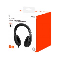 On-ear - Deltaco over-ear hörlurar med USB-C