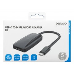 Computer monitor accessories - Deltaco USB-C till DisplayPort-adapter med stöd för 8K i 30 Hz