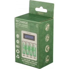 Battery & Battery testers - Deltaco USB-driven batteriladdare (4-6h) inklusive 4x AAA-batterier