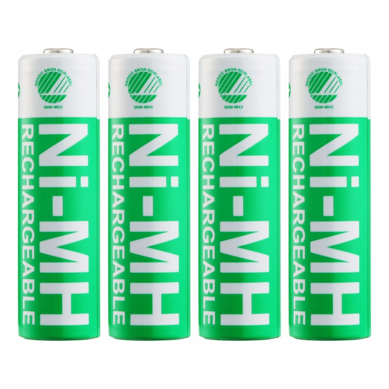 Battery & Battery testers - Deltaco uppladdningsbara AA-batterier (2500 mAh) i 4-pack