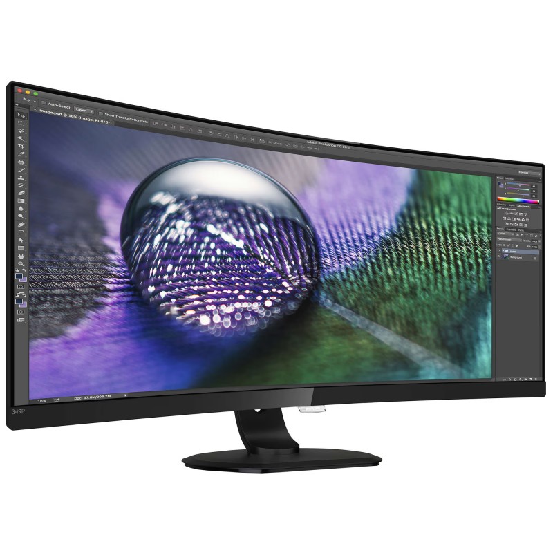 Used computer monitors - Philips 34" välvd skärm 3440x1440 med USB-C 65W PD (beg)