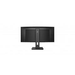 Used computer monitors - Philips 34" välvd skärm 3440x1440 med KVM, USB-C-dockning och 90W PD (beg med repor)