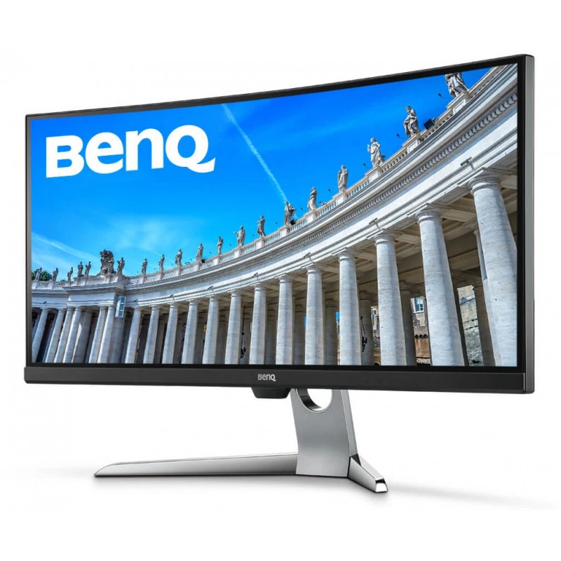 Used computer monitors - BenQ 35" välvd skärm 3440x1440 100 Hz med USB-C och HDR (beg)