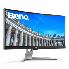 Used computer monitors - BenQ 35" välvd skärm 3440x1440 100 Hz med USB-C och HDR (beg)