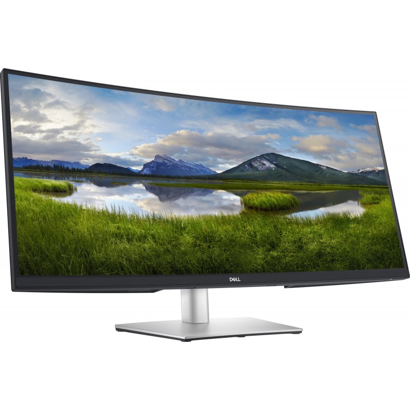Used computer monitors - Dell 34" välvd IPS-skärm 3440x1440 med USB-C 65W PD och KVM (beg)