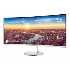 Used computer monitors - Samsung 34" välvd skärm 3440x1440 Quantum Dot med Thunderbolt 85W PD (beg med repor på foten)