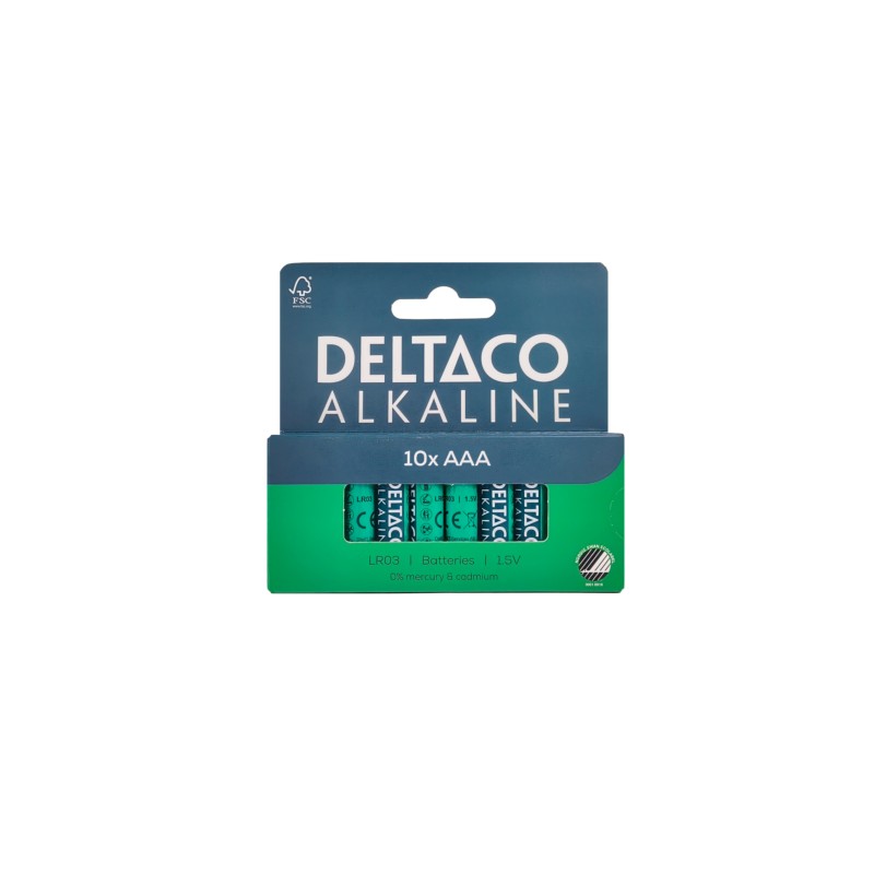 Battery & Battery testers - Deltaco alkaliska AAA-batterier LR3 1.5V i 10-pack