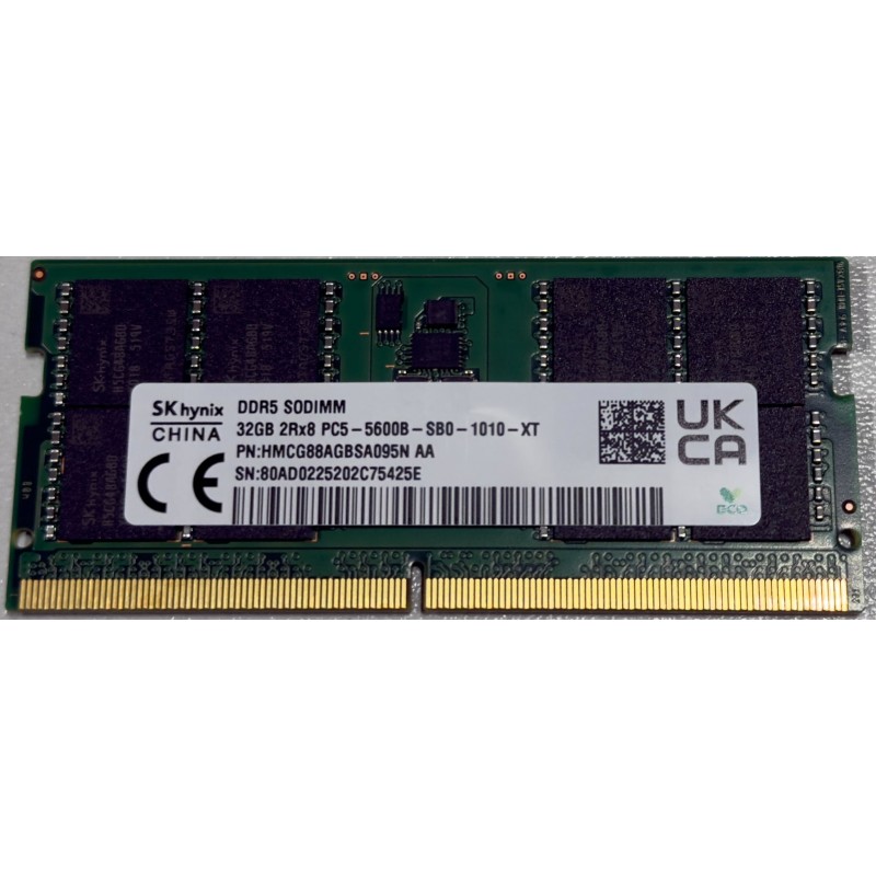 RAM-memories - SK Hynix 32GB DDR5 5600 MHz SO-DIMM RAM-minne till laptop (new pulled*)