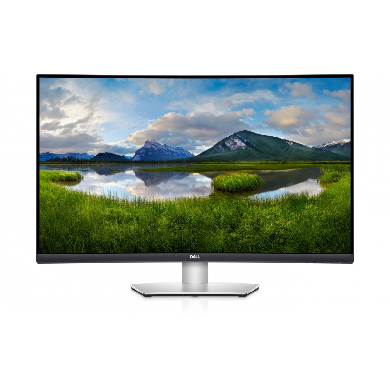 Used computer monitors - Dell S3221QS 32" välvd 4K-skärm 3840x2160 med VA-panel och 2x USB 3.0 (beg med repor)