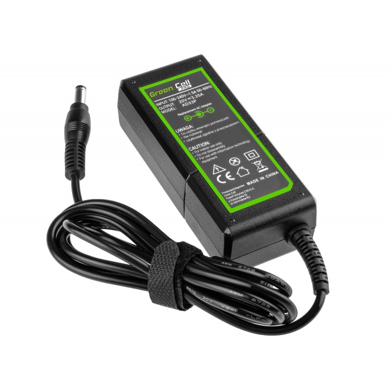 Lenovo charger - GreenCell Pro Lenovo-kompatibel 65W datorladdare rund (5.5 x 2.5 mm)