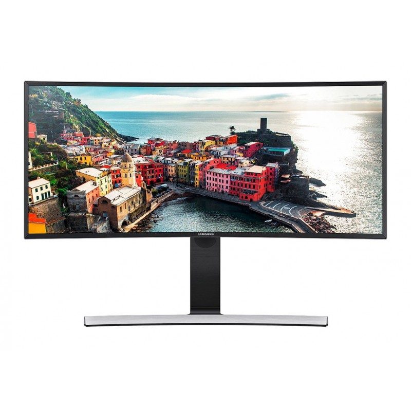 Used computer monitors - Samsung S34E790C 34" välvd skärm 3440x1440 med VA-panel (beg med repor)