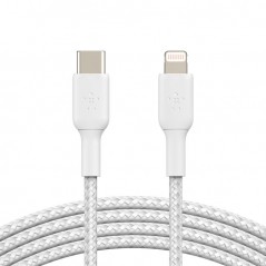 Belkin flätad MFi USB-C till Lightning-kabel 1 meter med BoostCharge