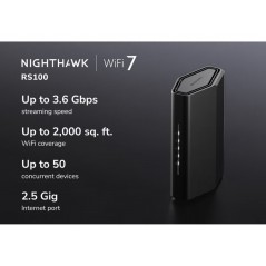 Router 450+ Mbps - Netgear Nighthawk RS100 trådlös router med WiFi 7 och 2.5 Gbit/s WAN-port