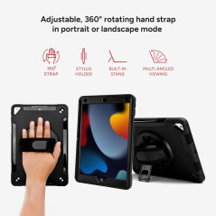 Zagg stöttåligt skal med handrem till iPad 10.2" 7th/8th/9th Gen (2019/2020/2021)