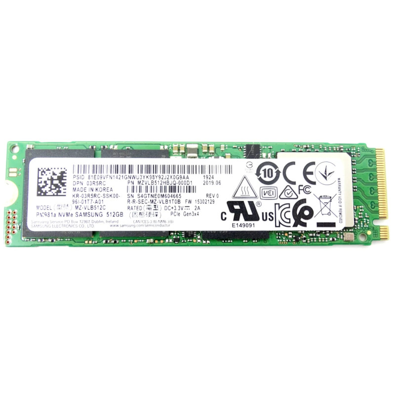 Used hard drives - Samsung 512 GB PCIe Gen 3 x4 M.2 2280 NVMe SSD-hårddisk (beg)