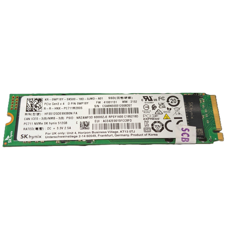 Used hard drives - SK Hynix 512 GB PCIe Gen 3 x4 M.2 2280 NVMe SSD-hårddisk (beg)