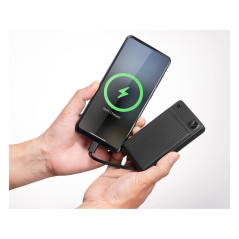 Portable Batteries - Andersson powerbank 10 000 mAh med inbyggd USB-C- och Lightning-kabel (22.5W)