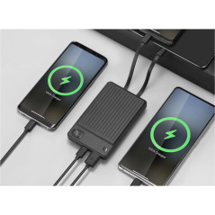 Portable Batteries - Andersson powerbank 10 000 mAh med inbyggd USB-C- och Lightning-kabel (22.5W)